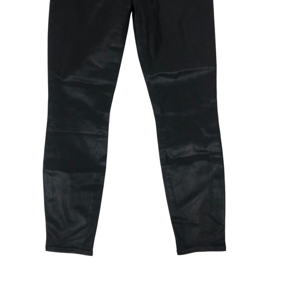 $198 7 For All Mankind High Waist Ankle Skinny Size 27 Coated Faux Leather Waxed - Picture 10 of 12